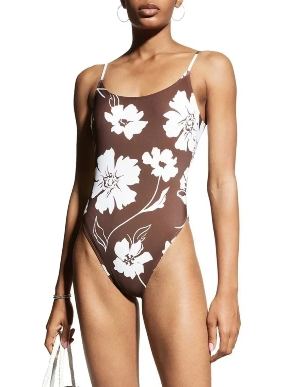 NWT Tory Burch Floral Silhouette One Piece Swimsuit Sz. S